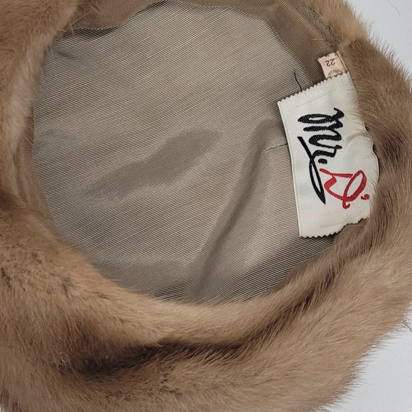Vintage Women's 1960's Mr D Fur Mink Tam Style Hat - Picture 4 of 6